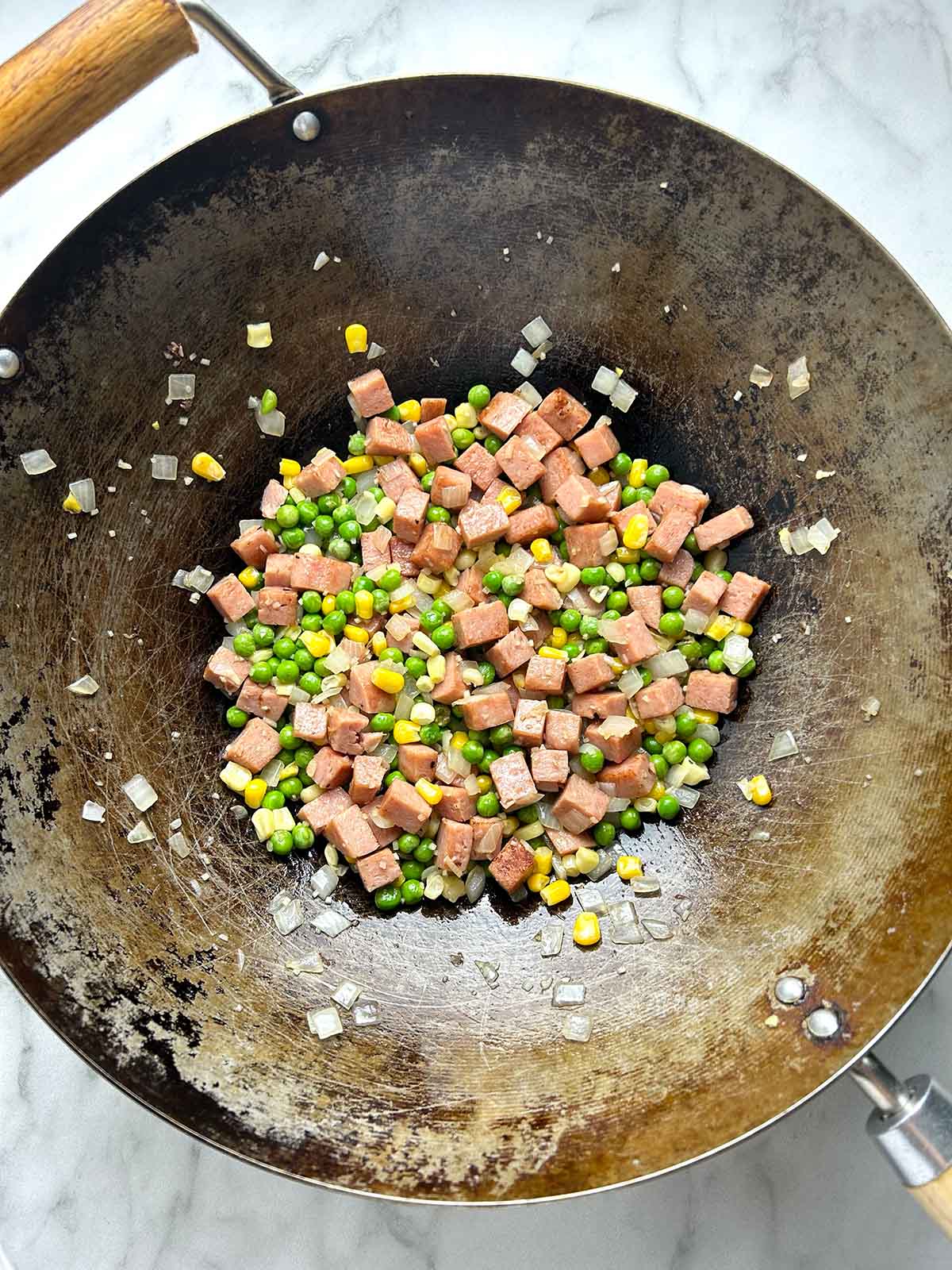 hawaiian spam and rice breakfast