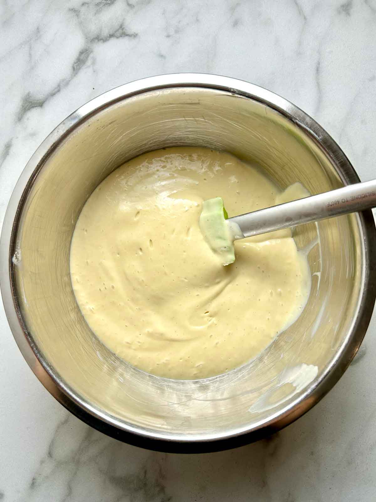 blended durian mixture in bowl.