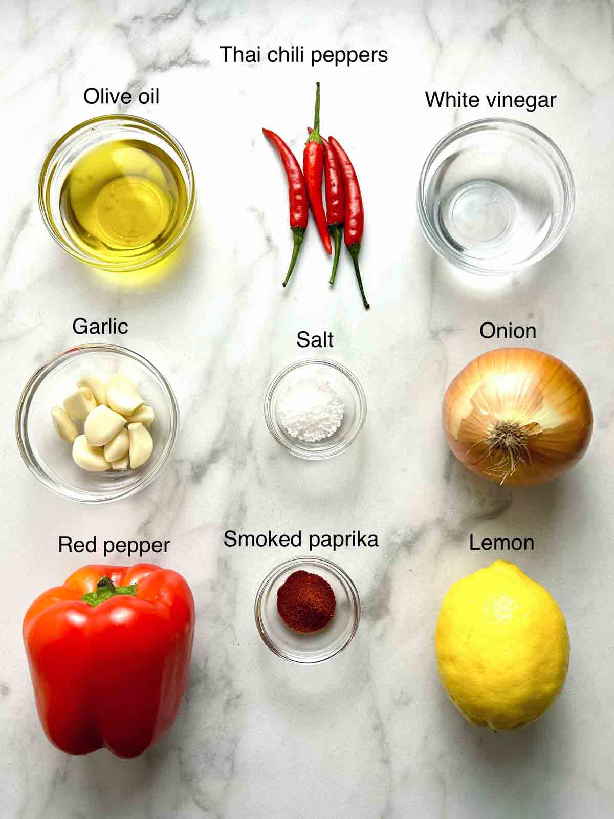 ingredients prepped in bowls.