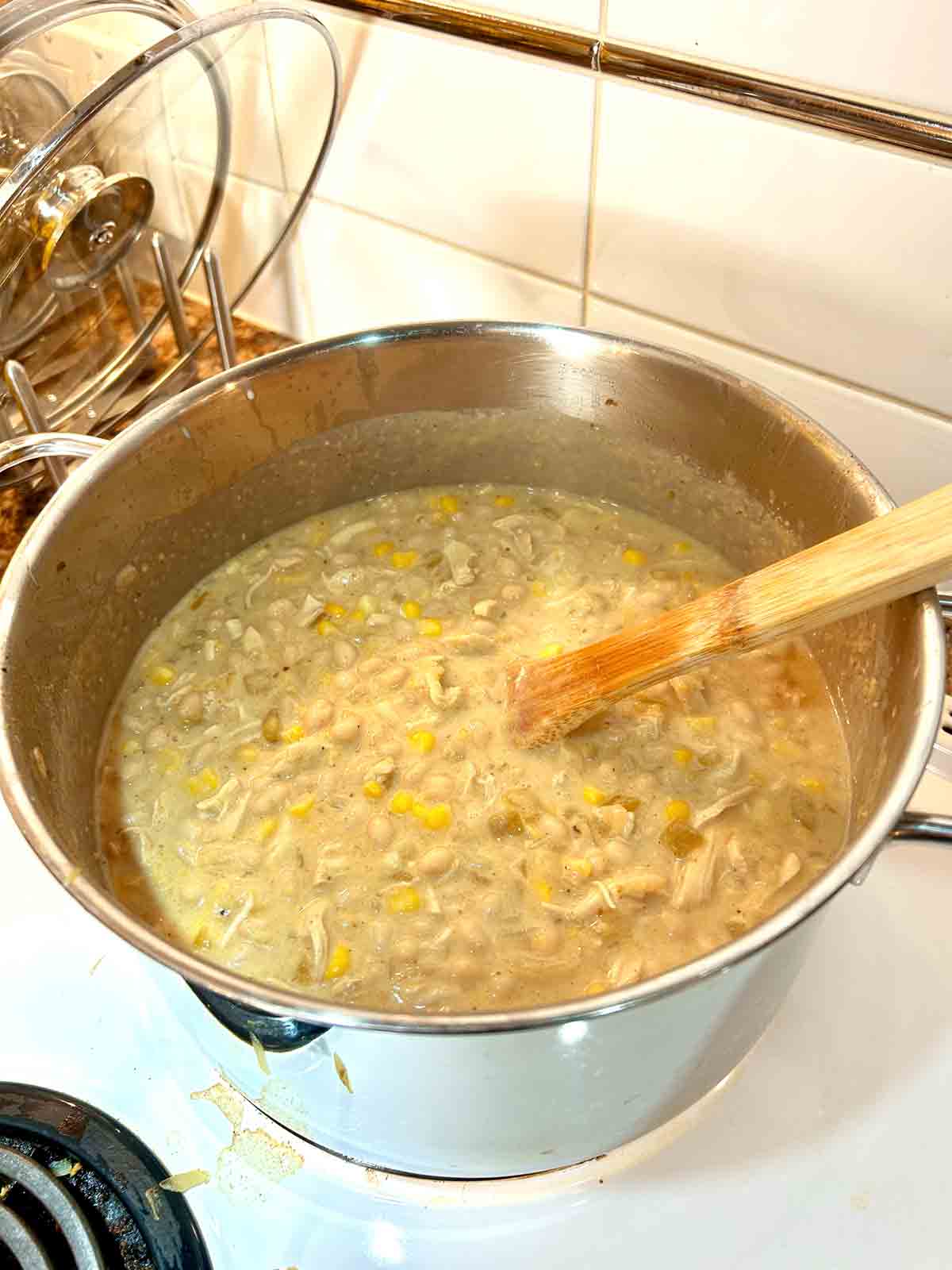 sour cream added to pot.