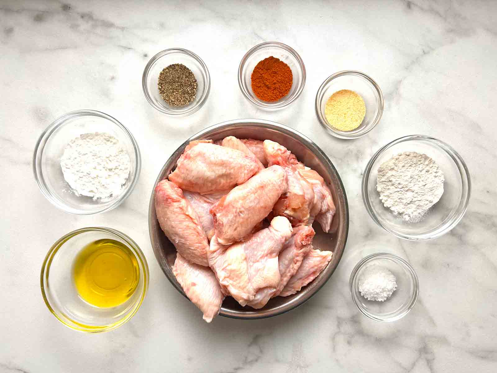 ingredients prepped in bowls.
