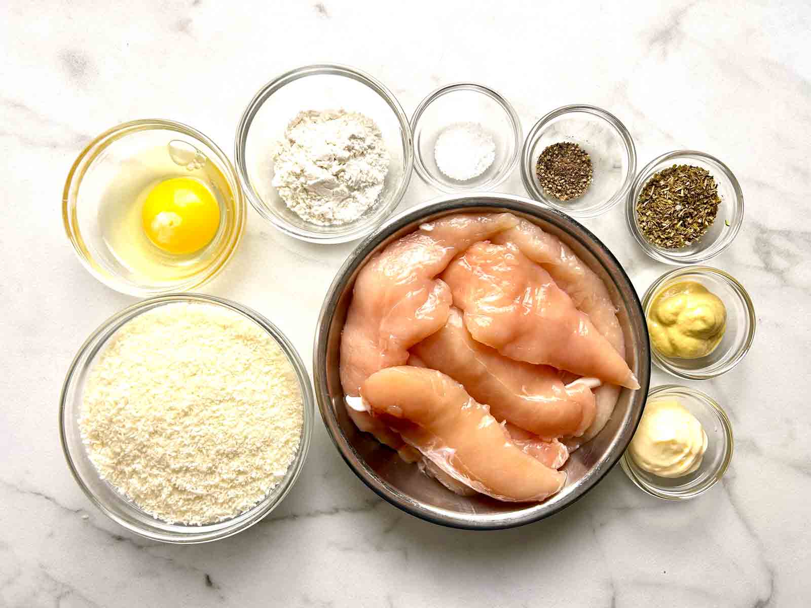 ingredients prepped in bowls.