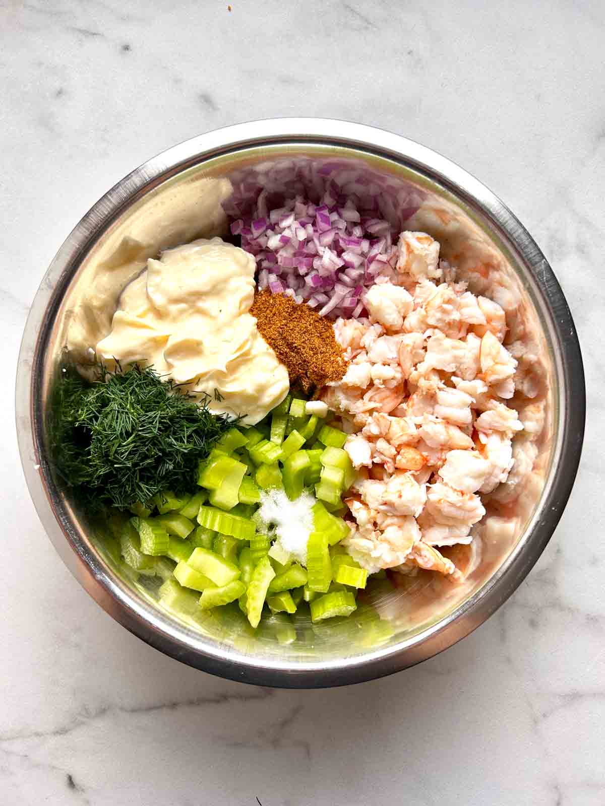 ingredients arranged in bowl before mixing.