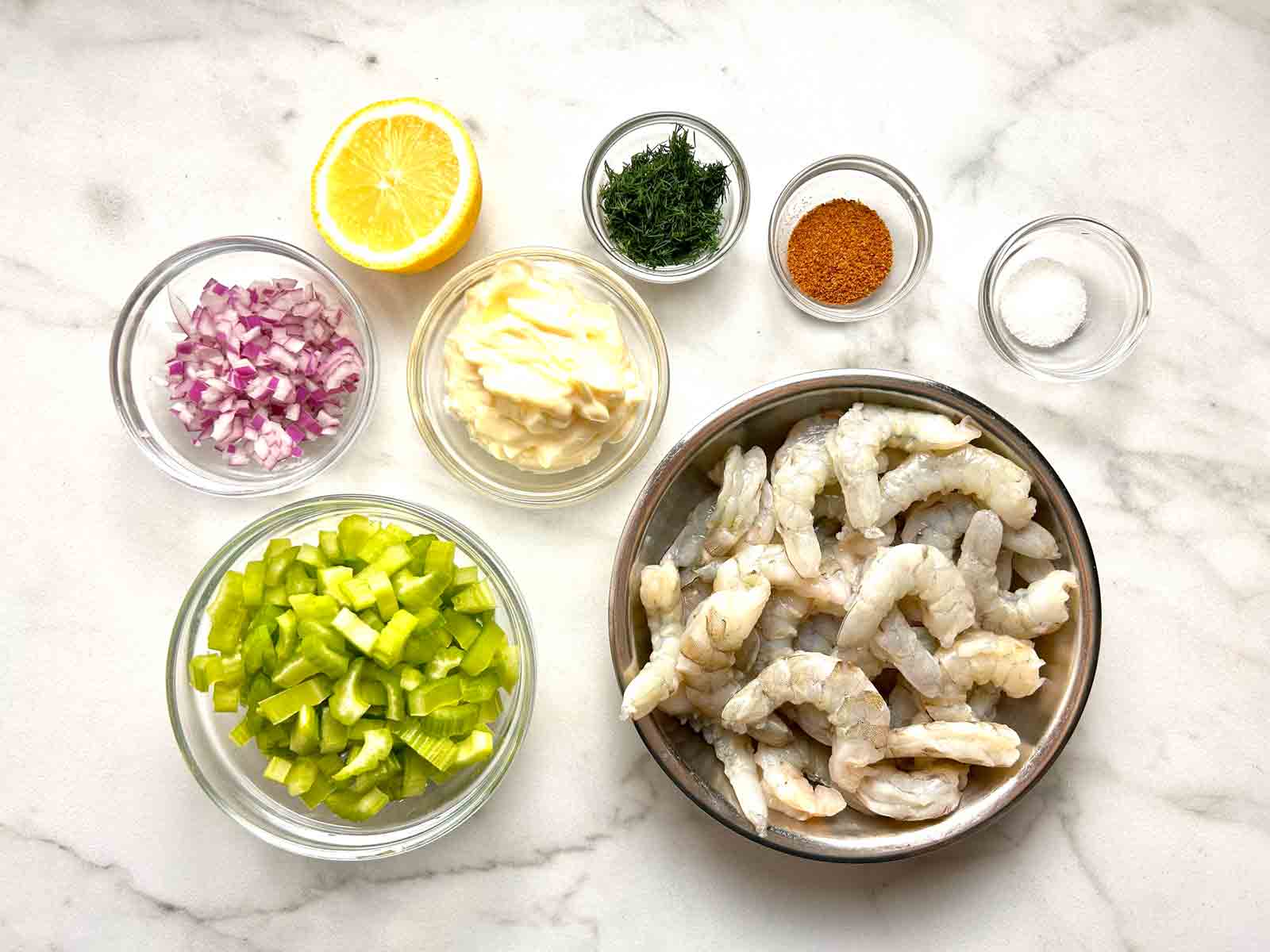 ingredients prepped in bowls.