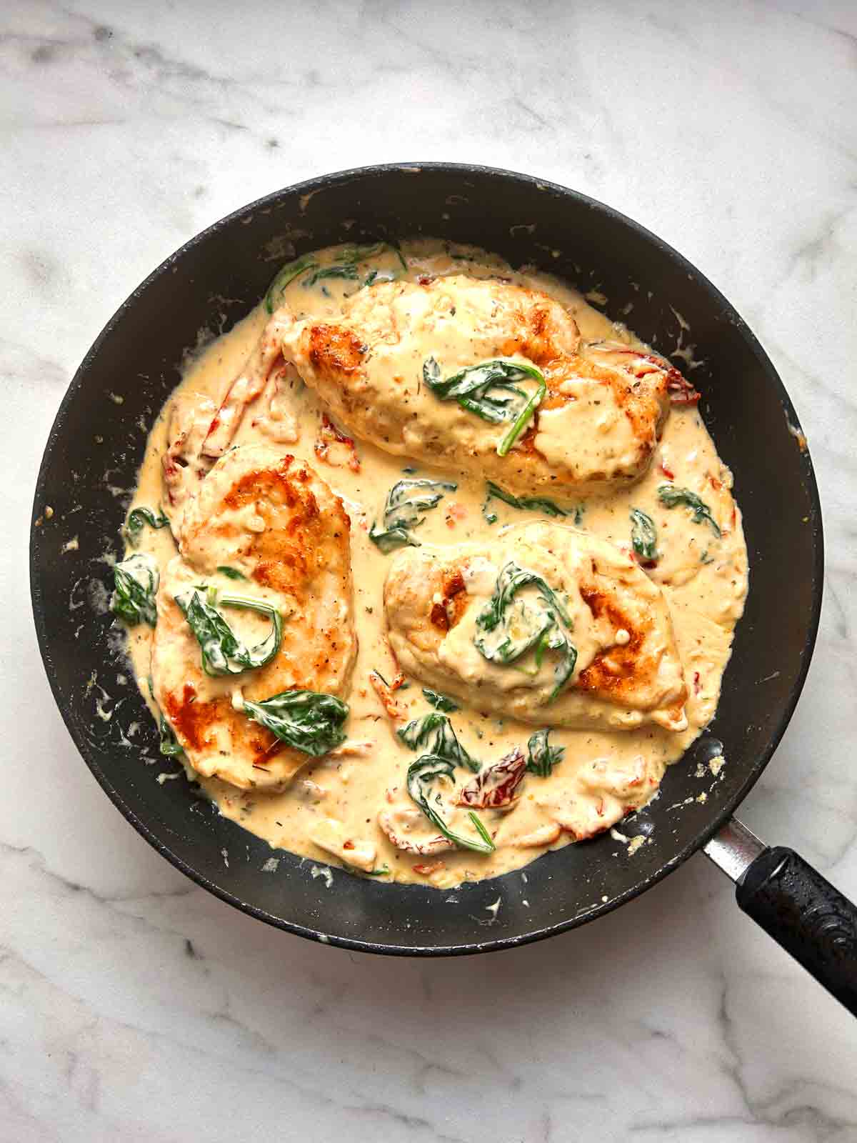 tuscan chicken in pan.