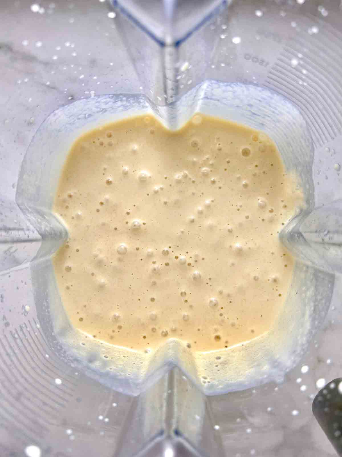batter blended in blender.