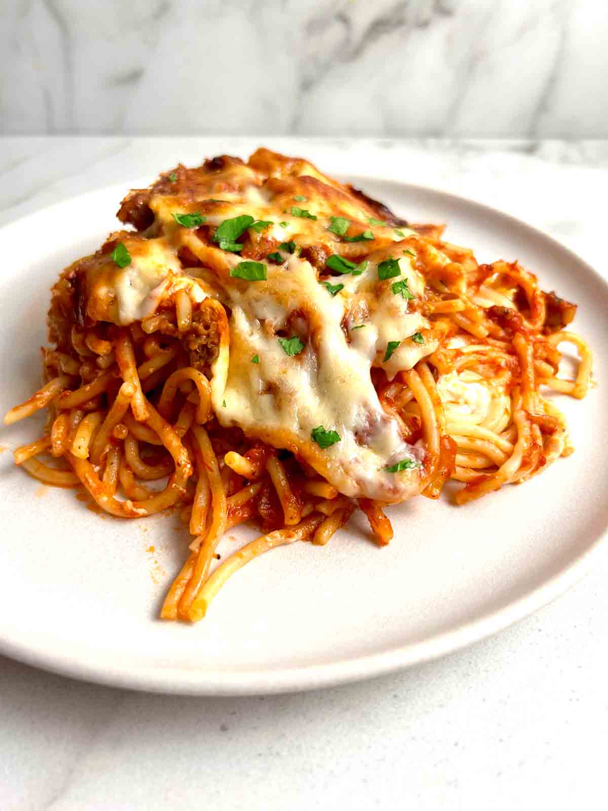 plate of million dollar spaghetti.