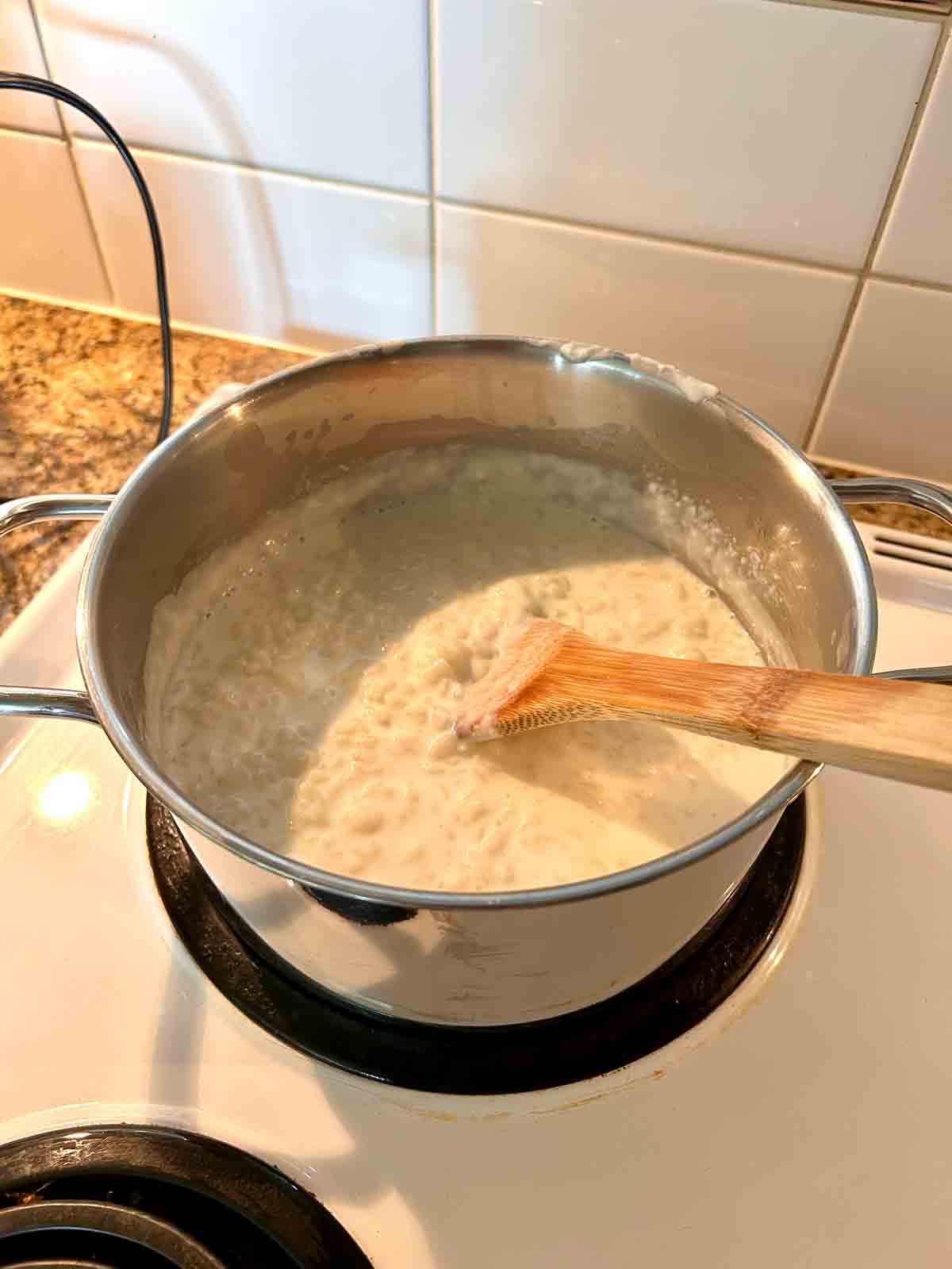 rice after simmering for 35 minutes.