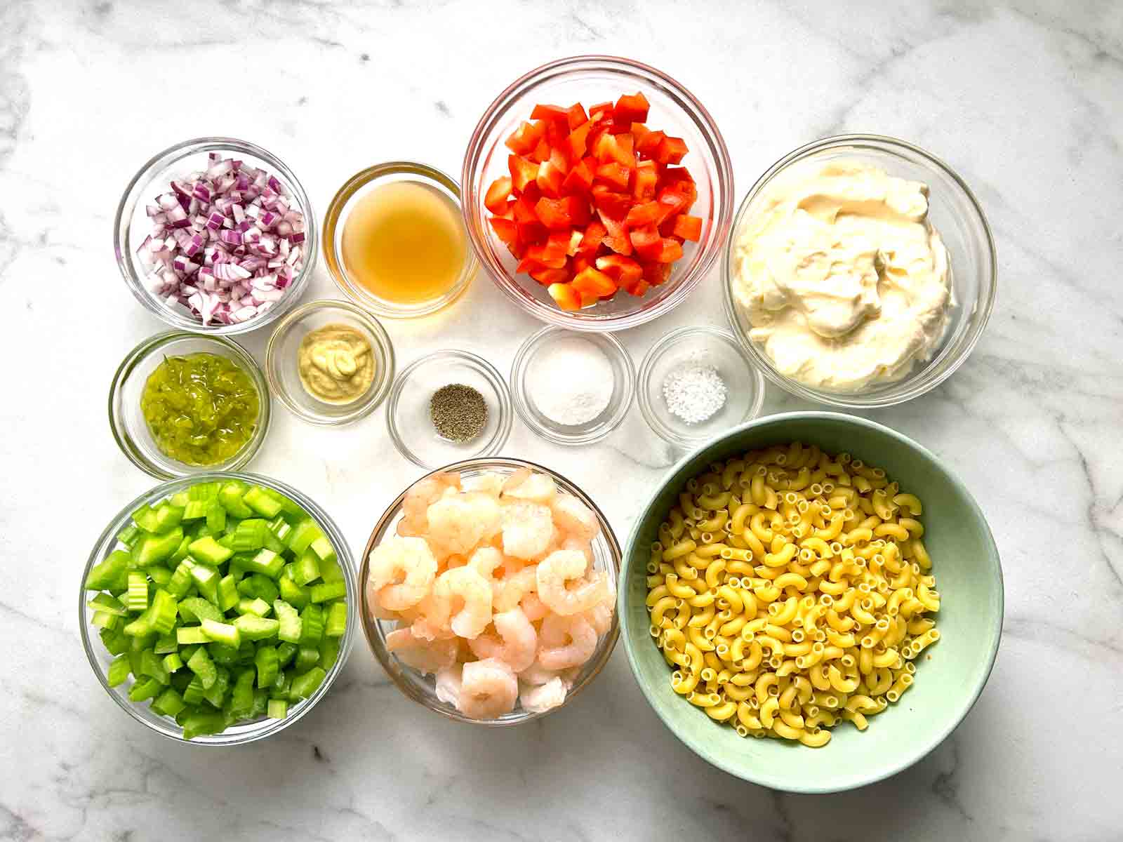 ingredients prepped in bowls.