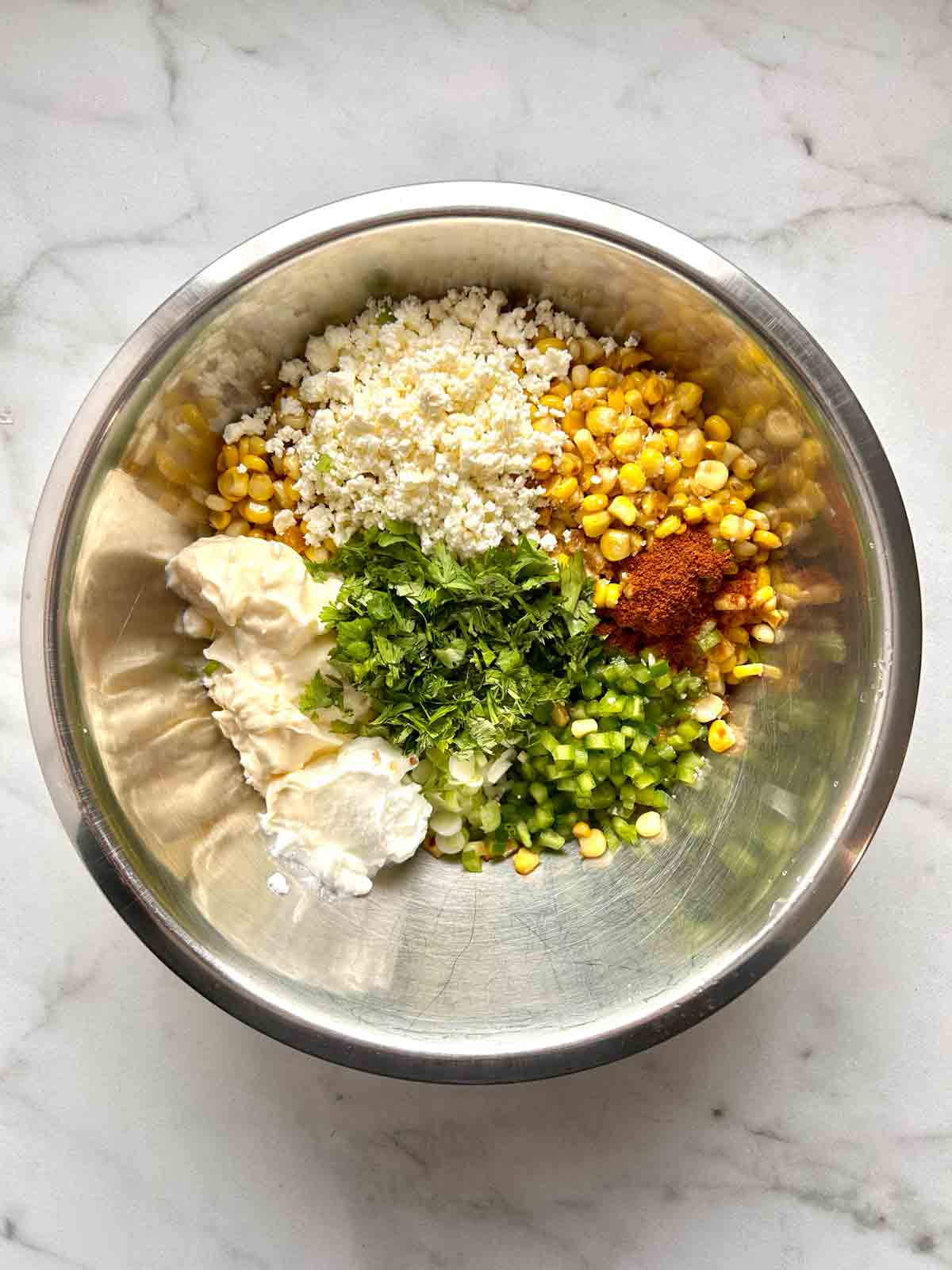 ingredients aded to large bowl.