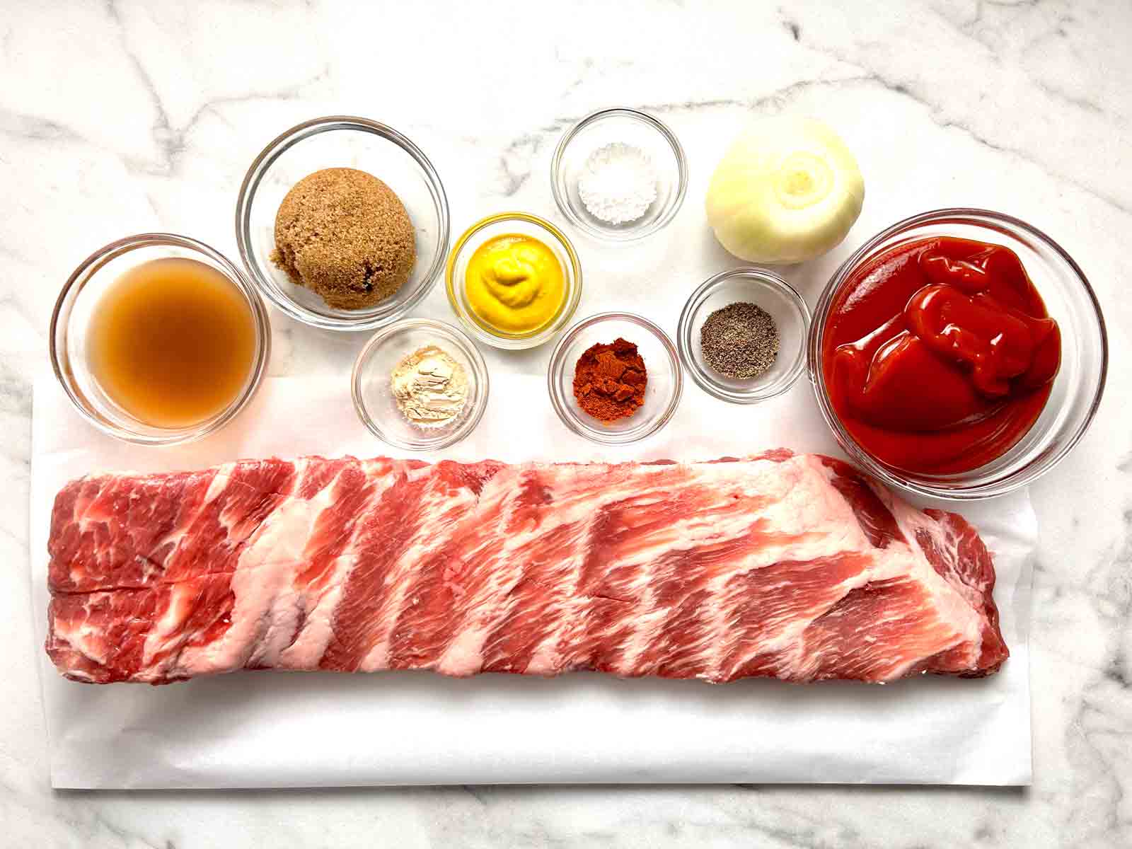 ingredients prepped in bowls.