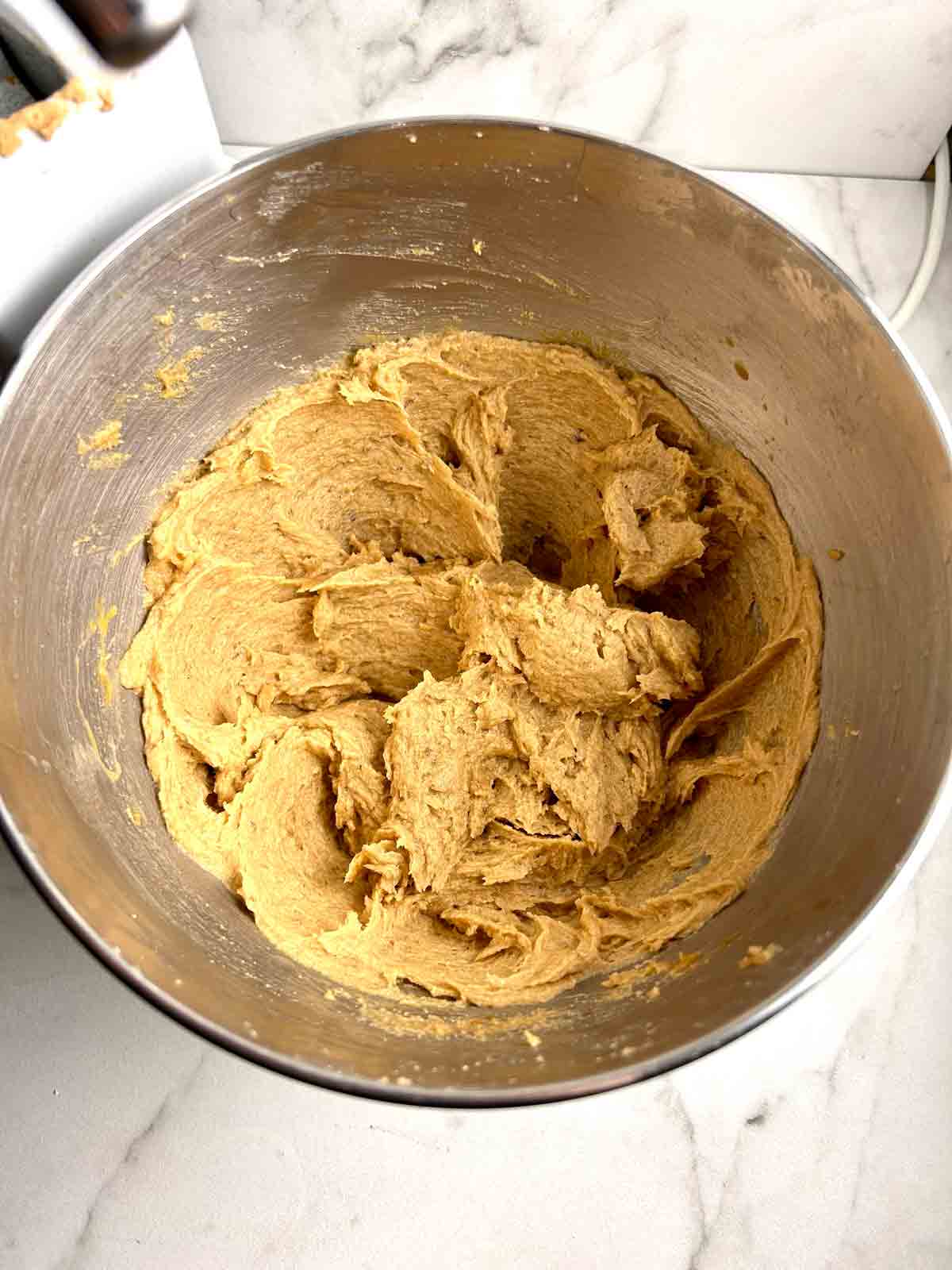 eggs added to cookie dough.