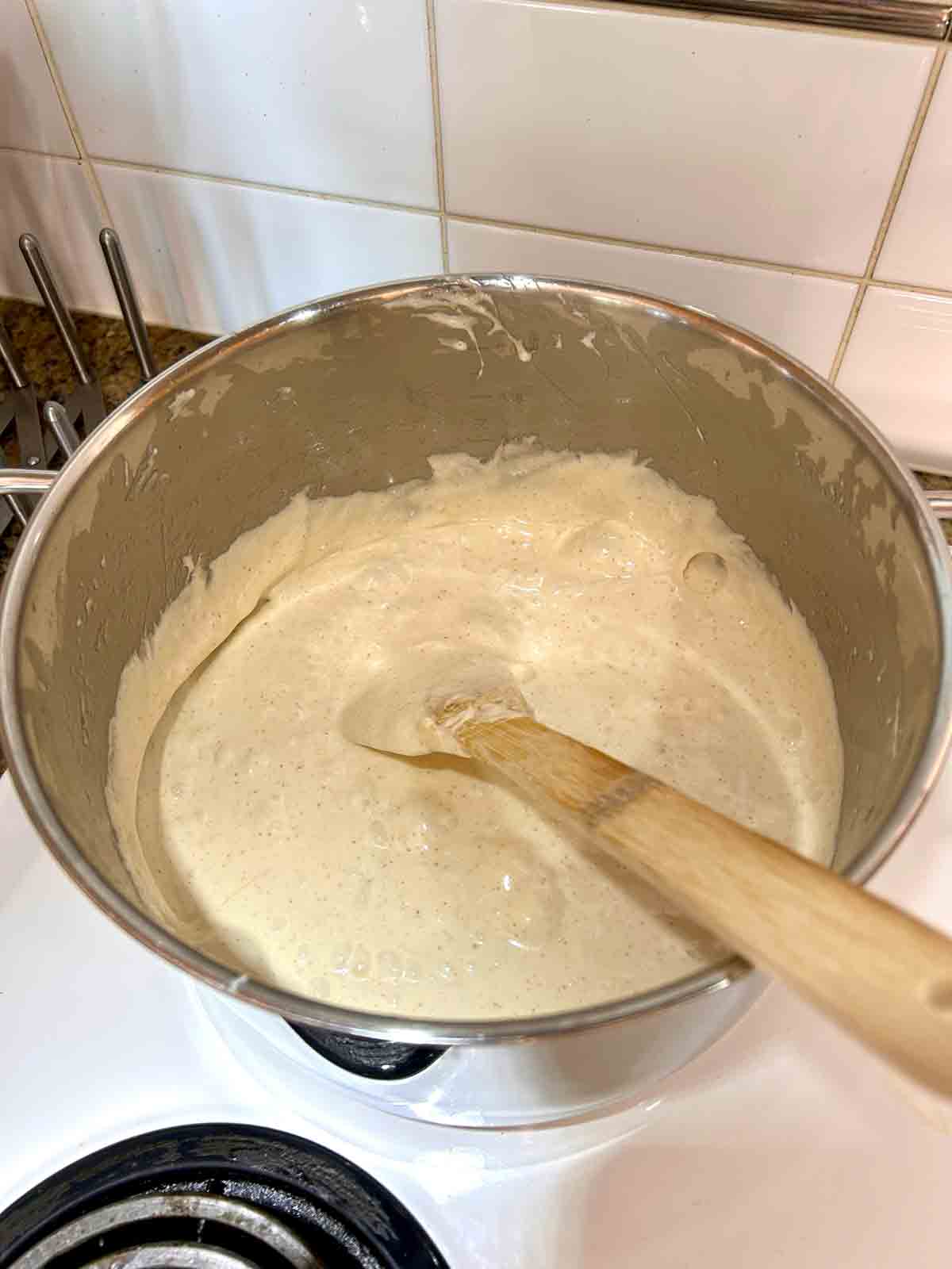 vanilla and salt added to mixture.