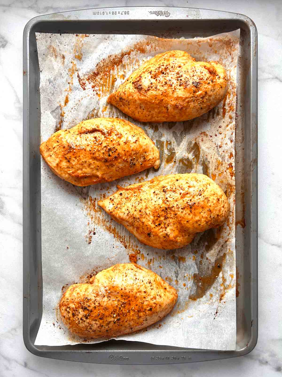 chicken breasts after baking.