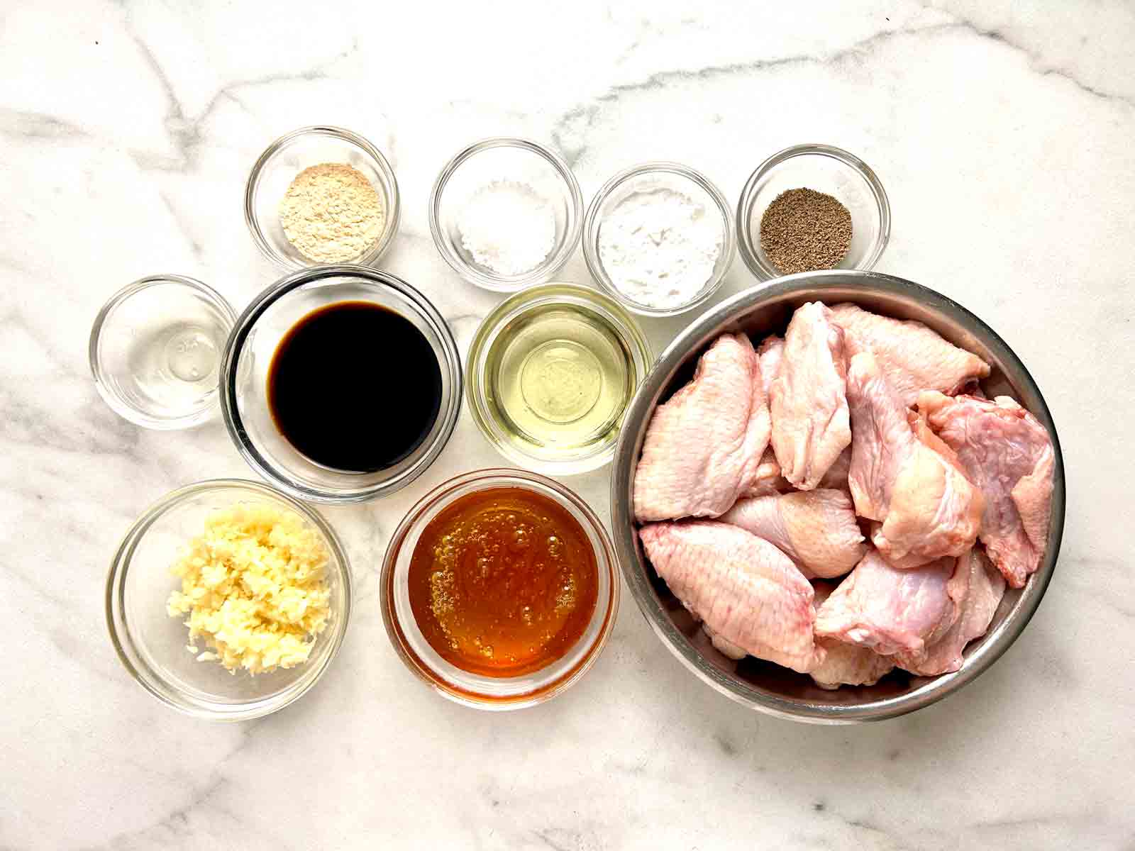 ingredients prepped in bowls.