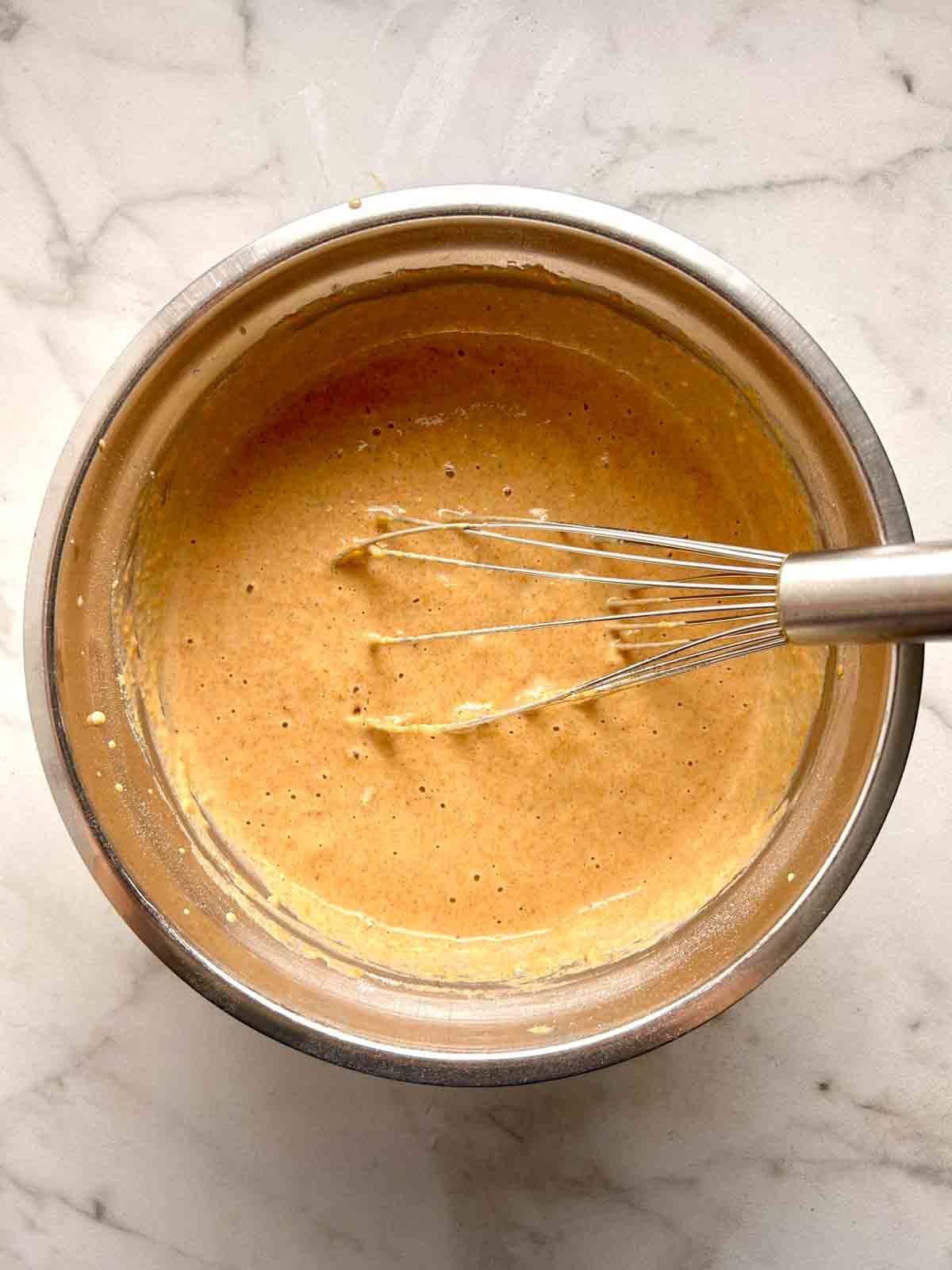 batter whisked together in bowl.
