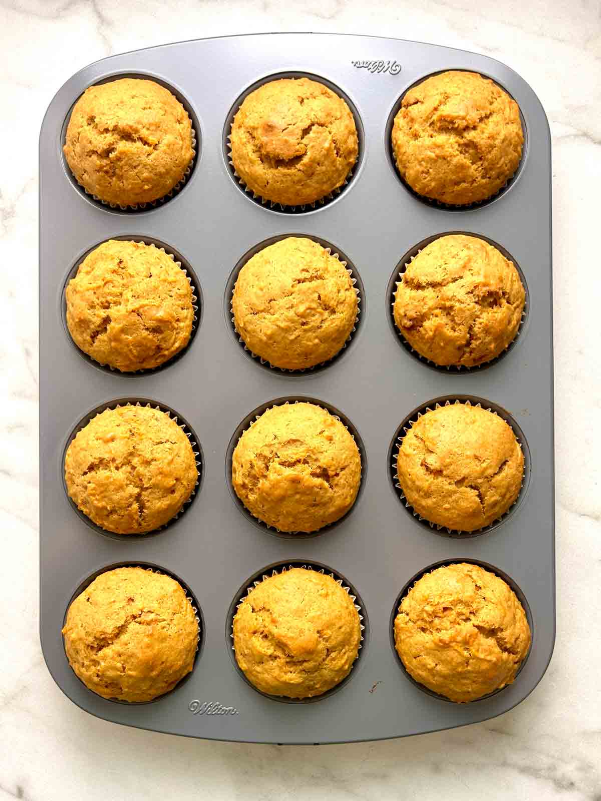 carrot muffins after baking.
