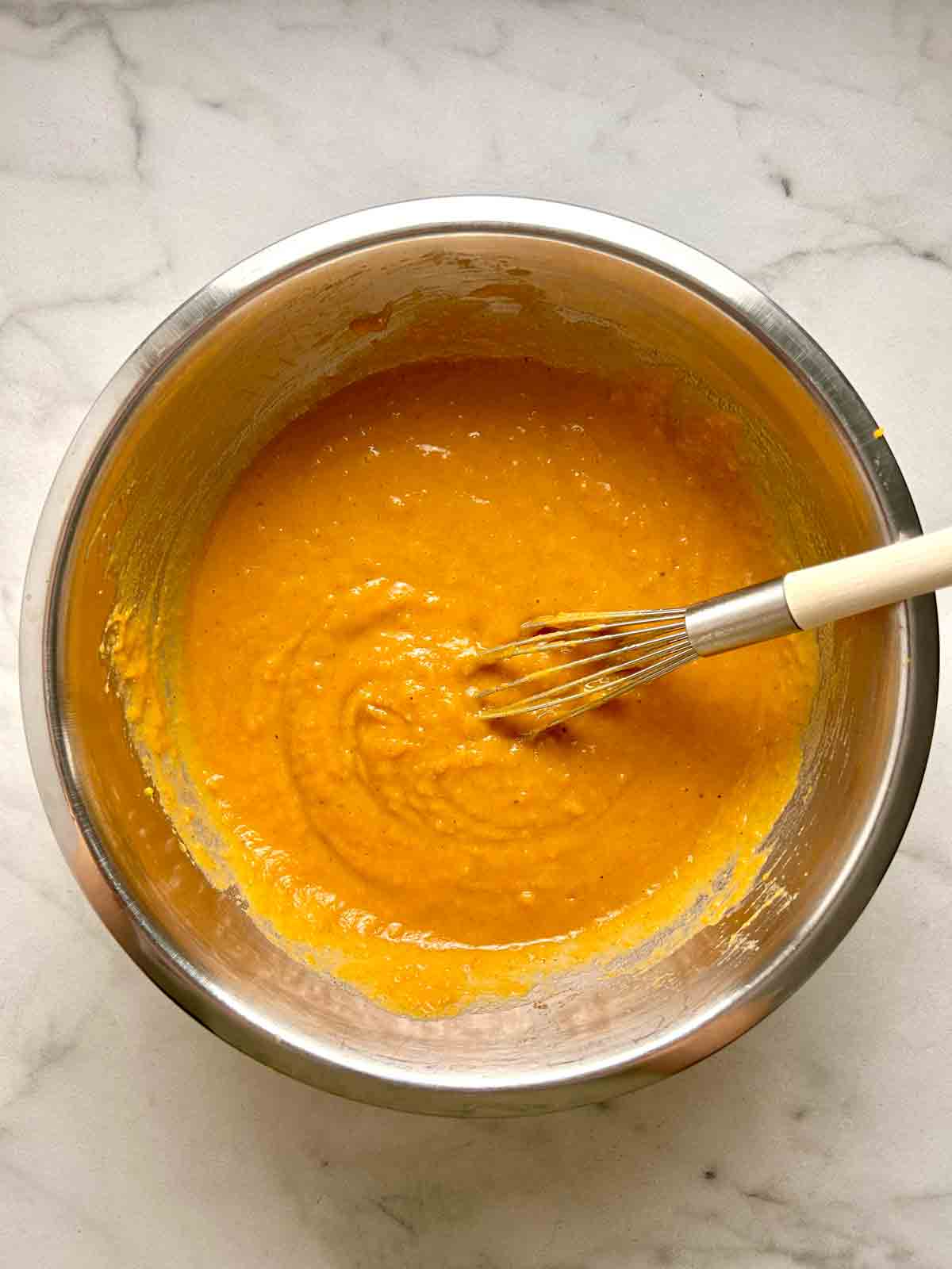 all filling ingredients mixed in bowl.