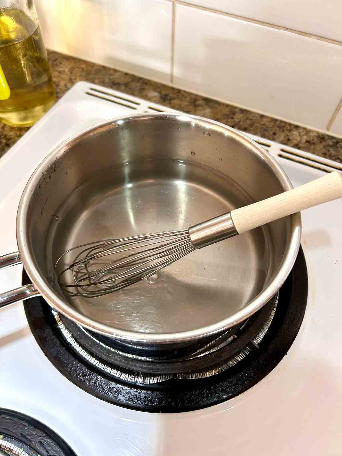 brine whisked in saucepan.