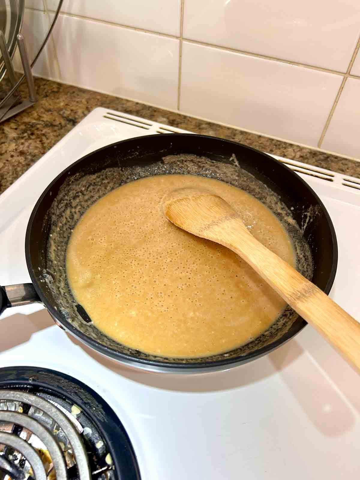 roux being made in pan.