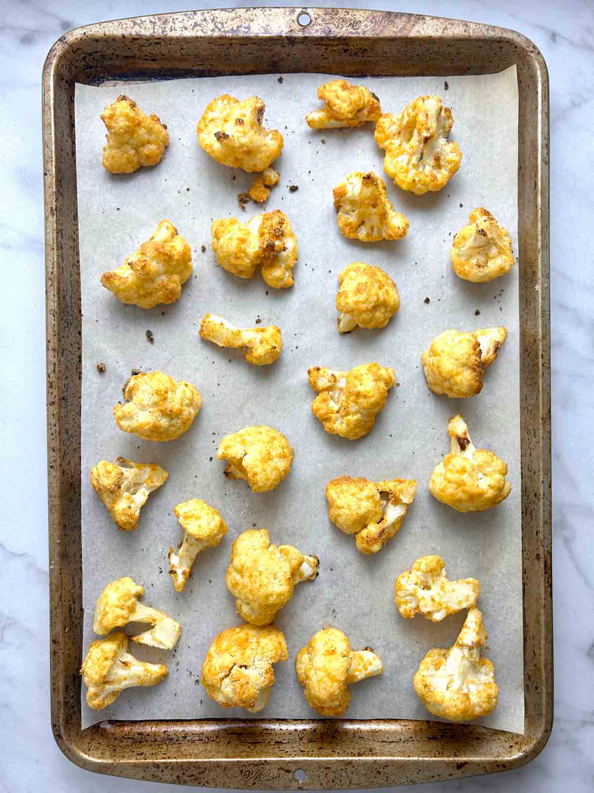 cauliflower after roasting in oven.
