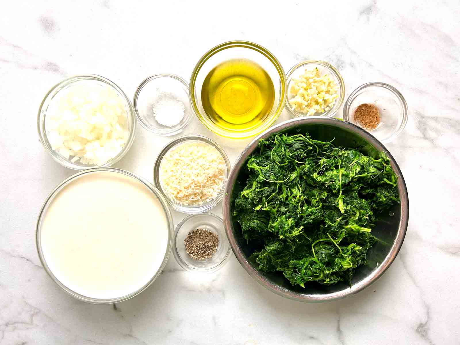 ingredients prepped in bowls.