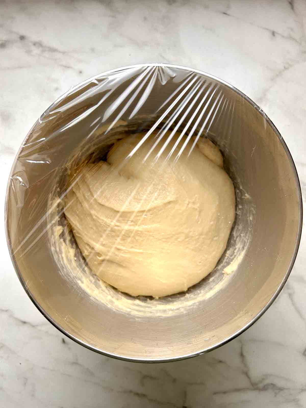 dough doubled in size after first rise.