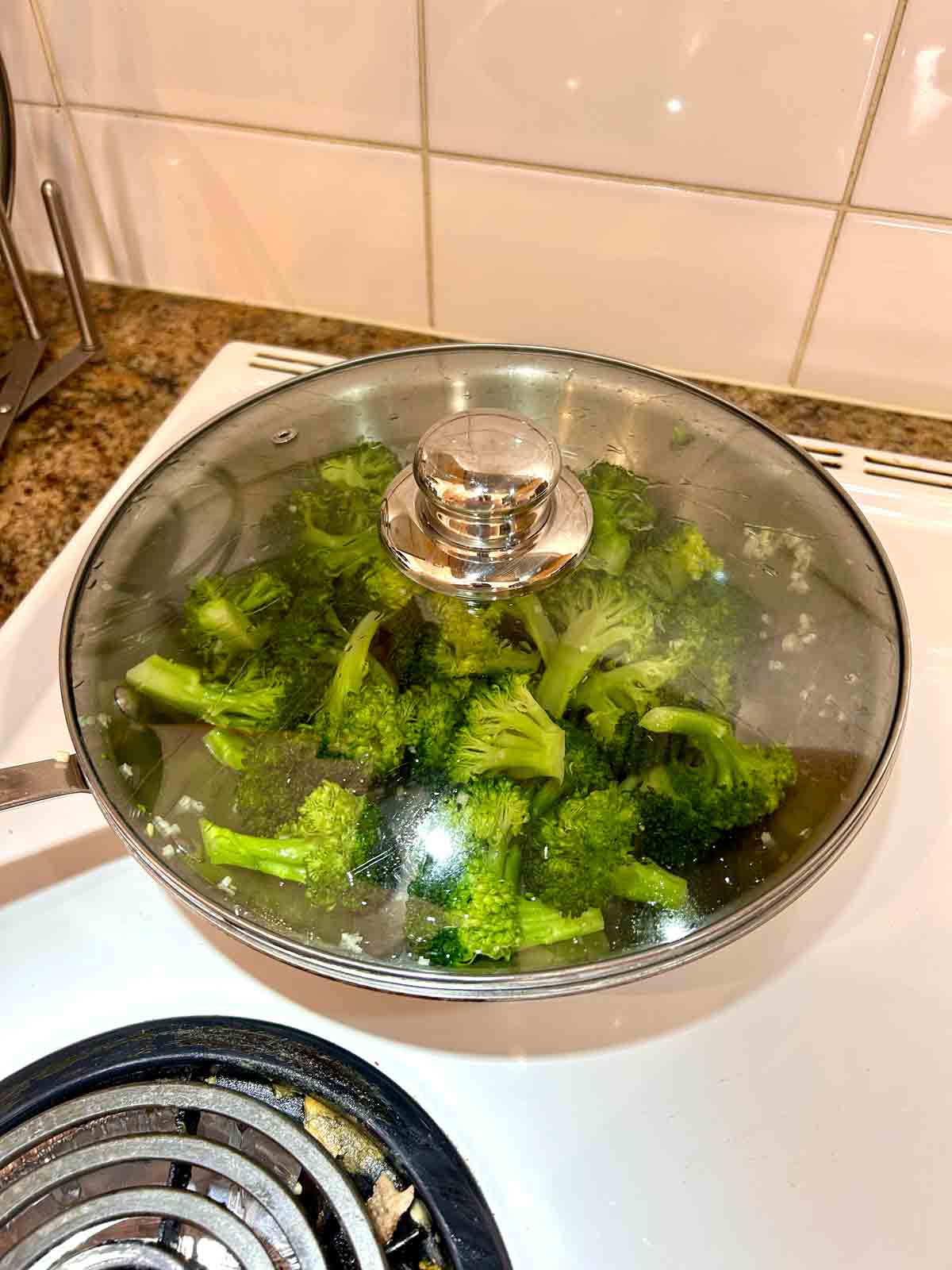lid placed on top of pan.