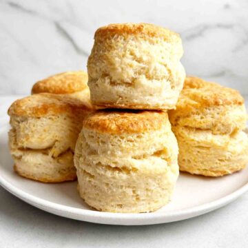 plate of sourdough biscuits.