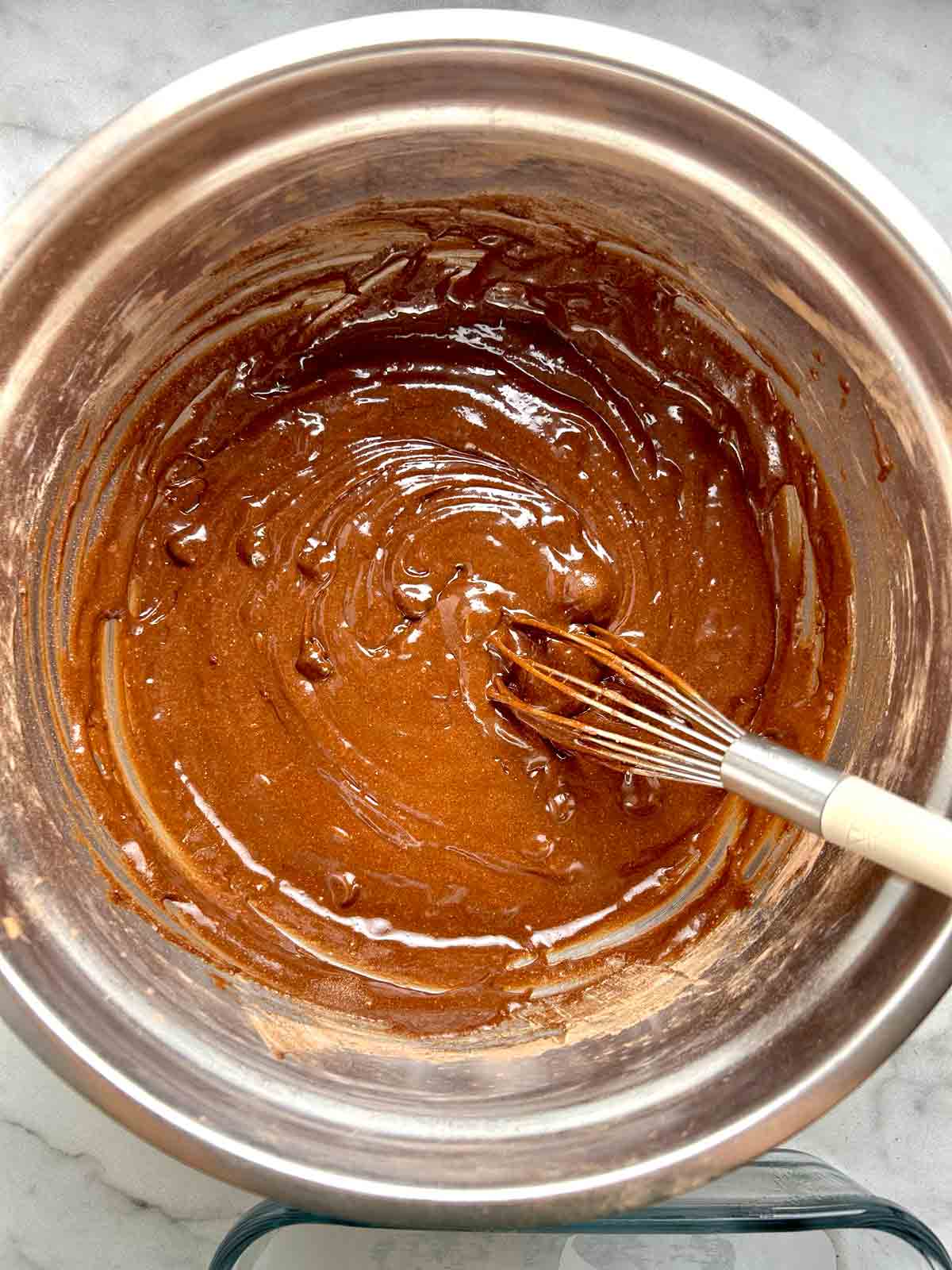 batter whisked in bowl.