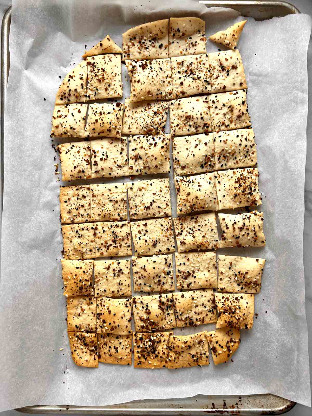 crackers after being baked.