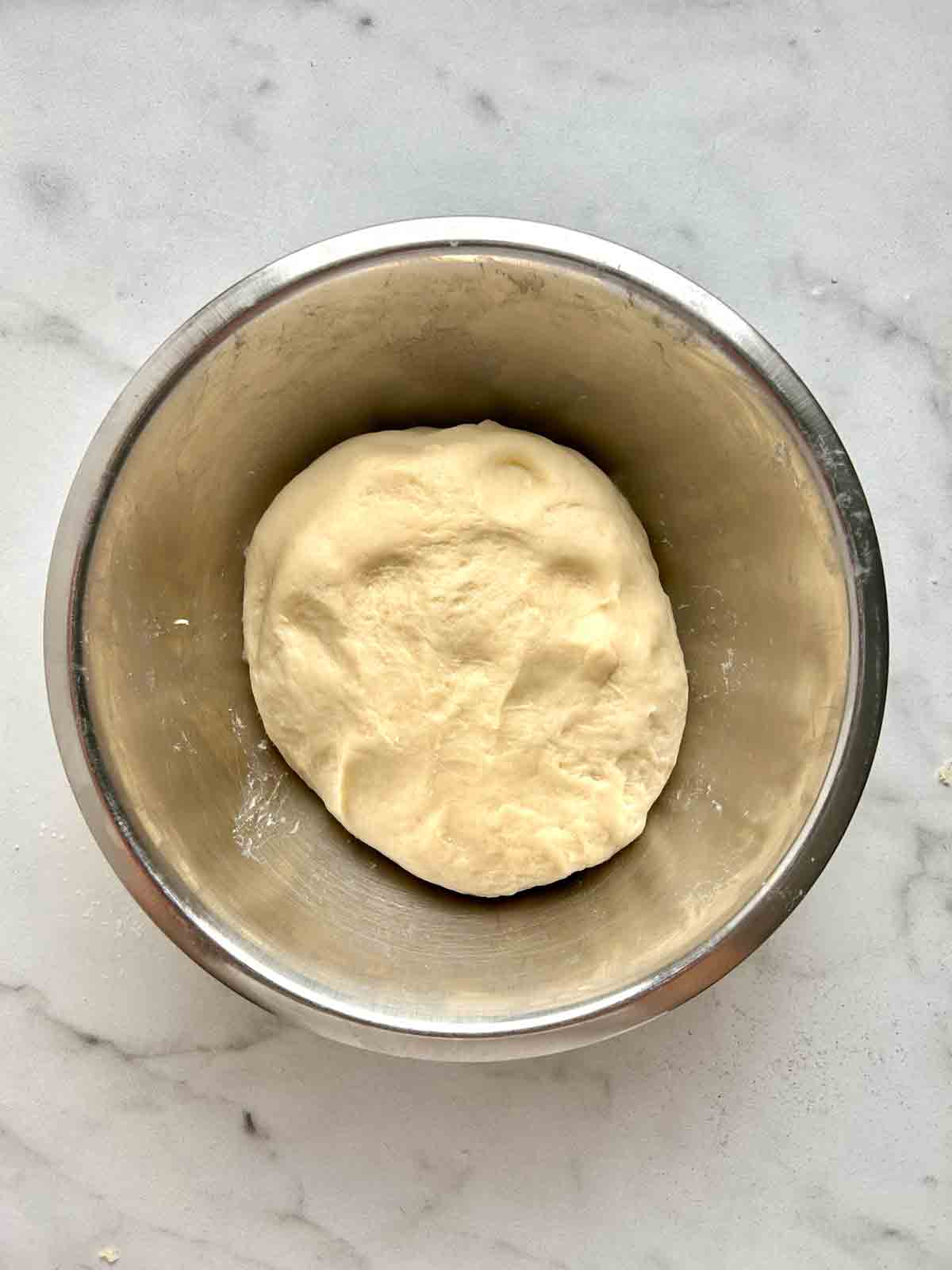 smooth dough in bowl.