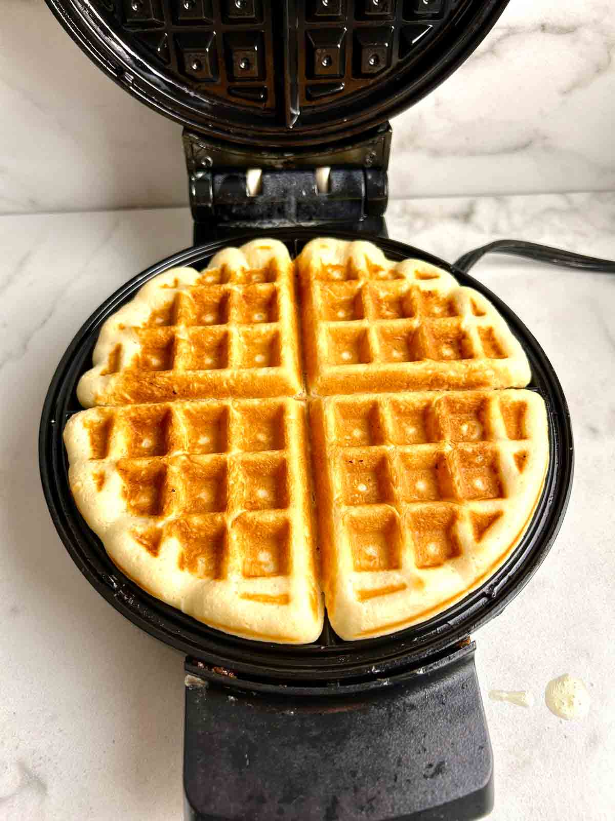 waffle after cooking in waffle iron.