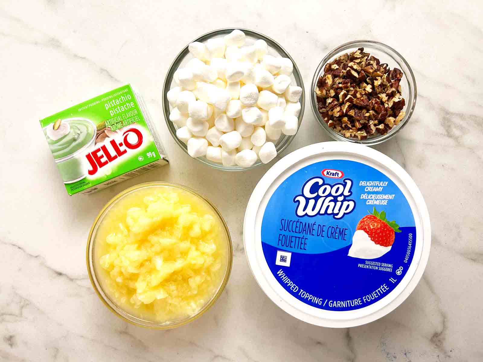 ingredients prepped in bowls.
