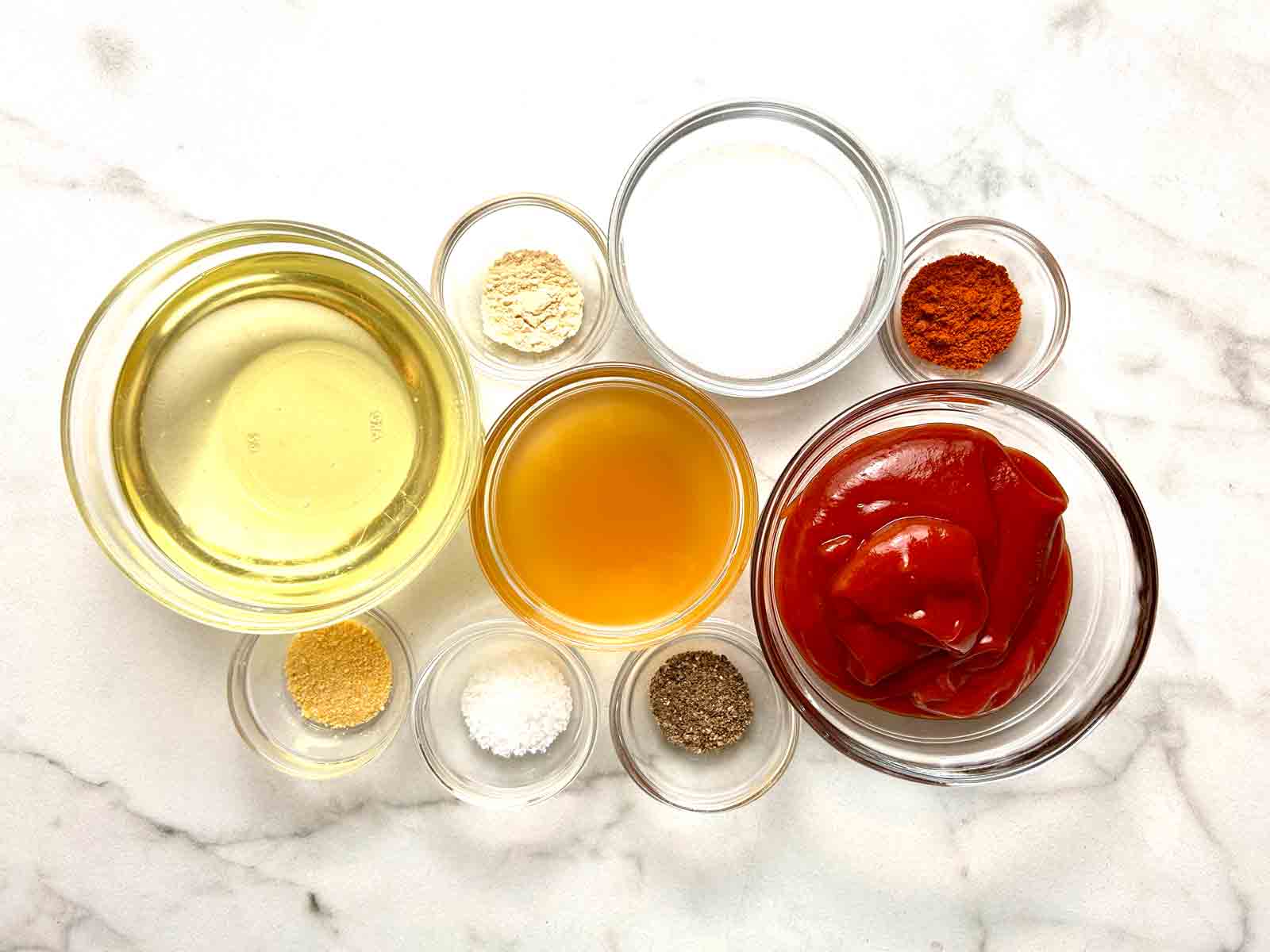 ingredients prepped in bowls.