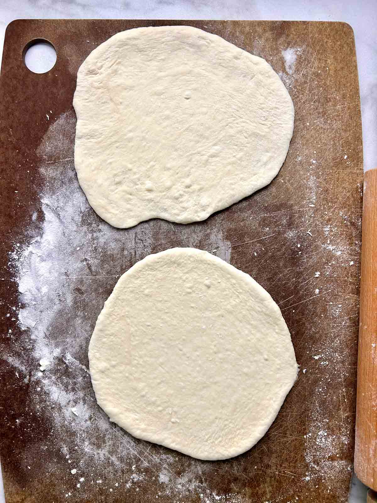 dough rolled out into circle.