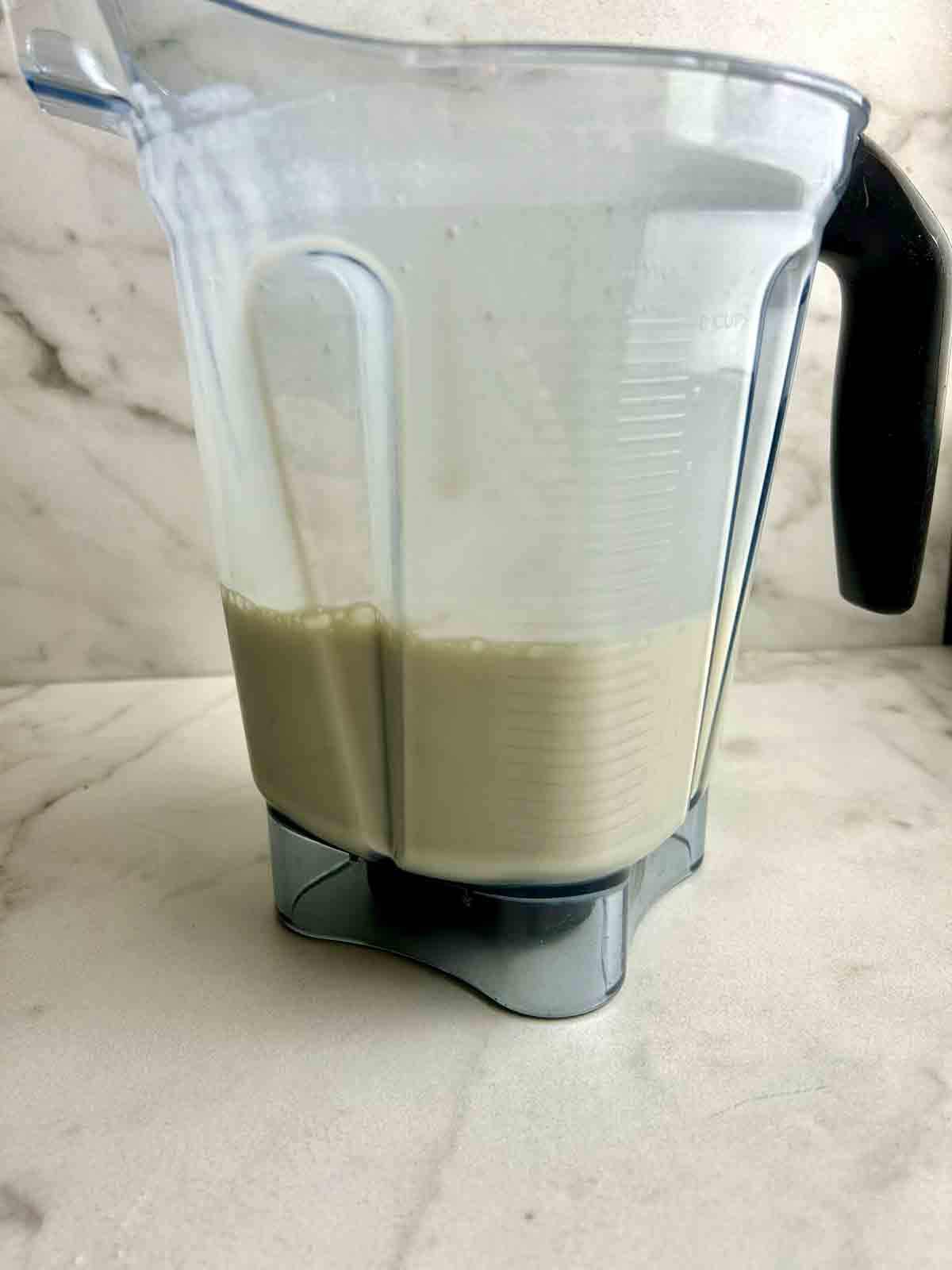 batter blended in blender.