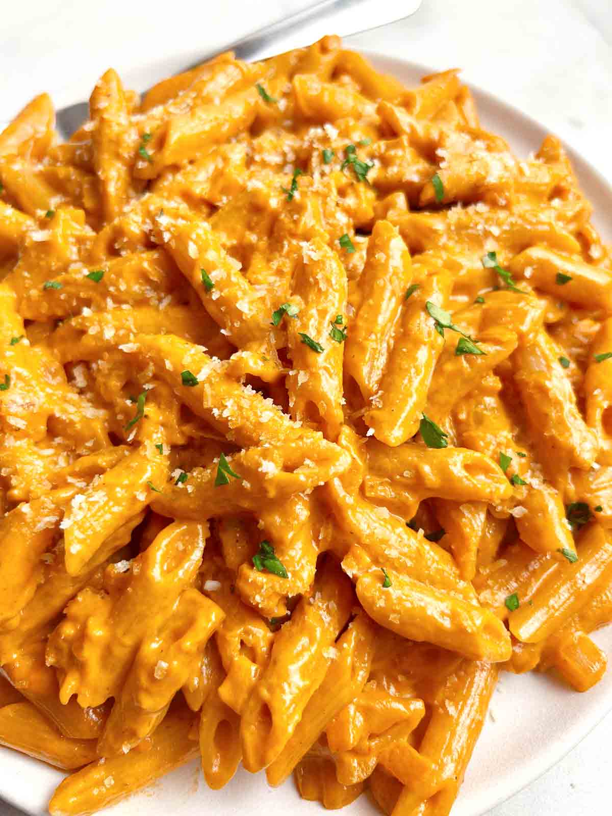 plate of vodka pasta.