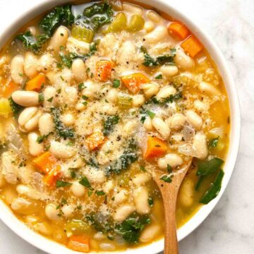 bowl of white bean soup.