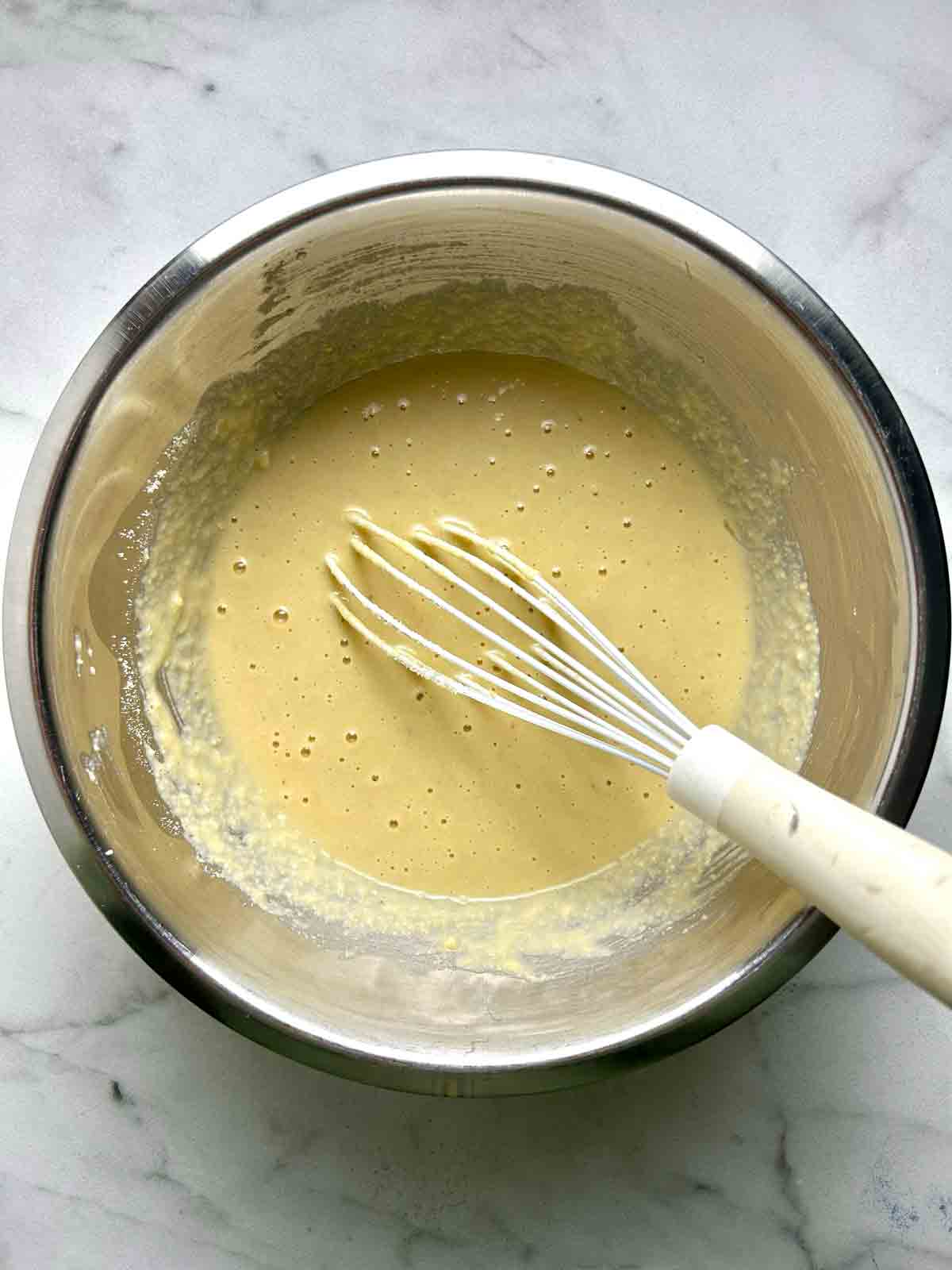 batter whisked in large bowl.