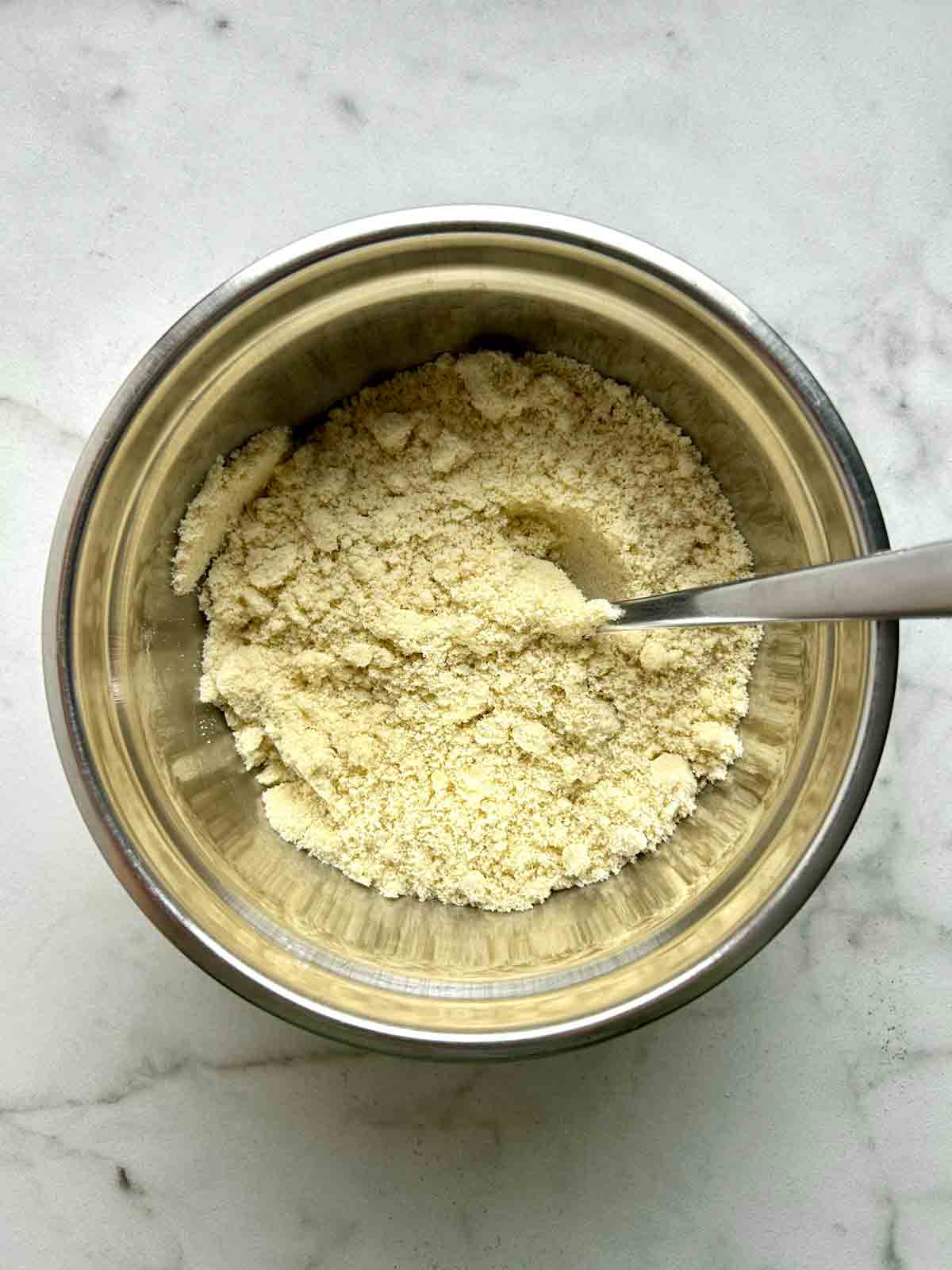 almond flour whisked with baking powder and salt.