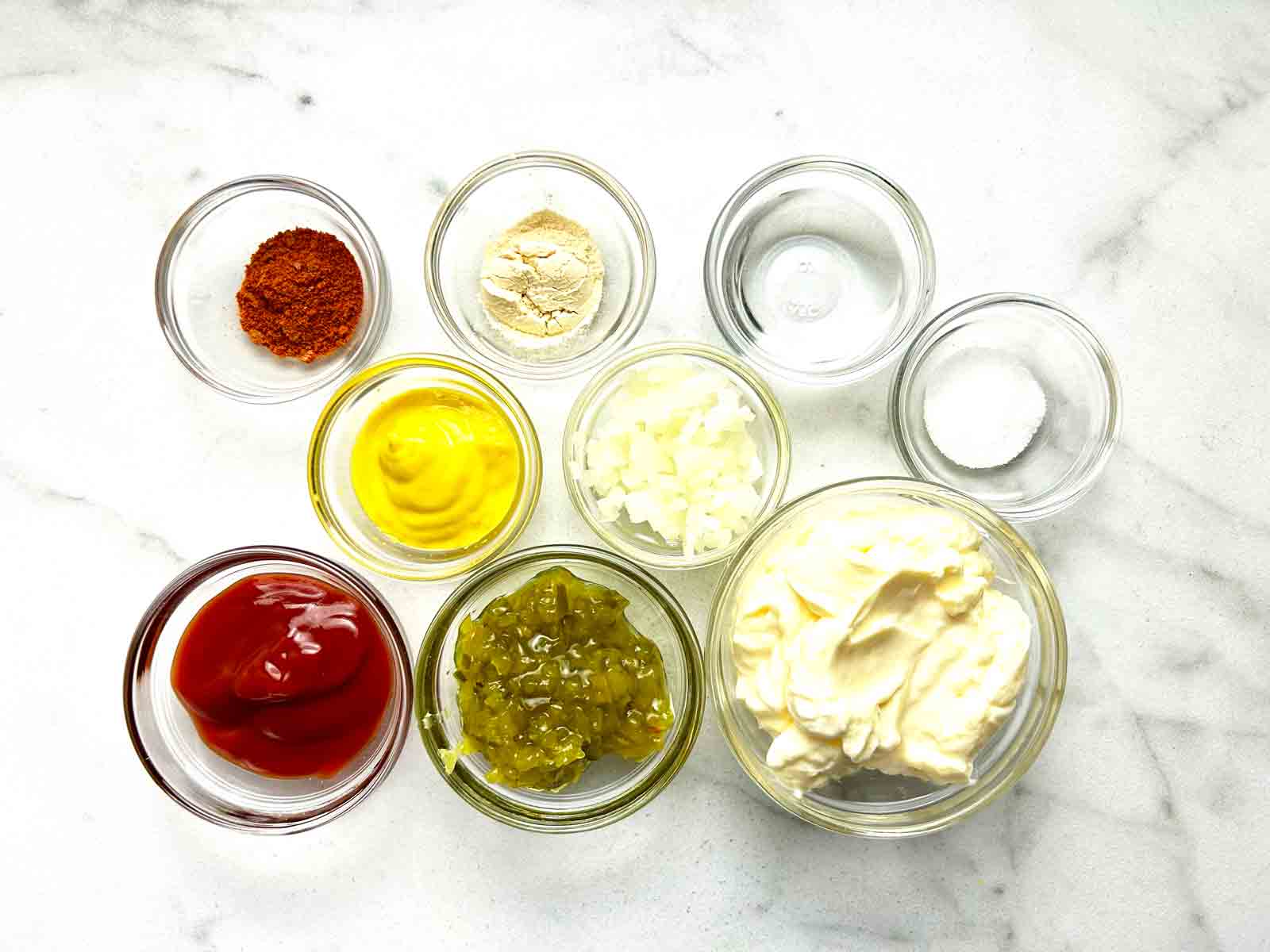 ingredients prepped in bowls.
