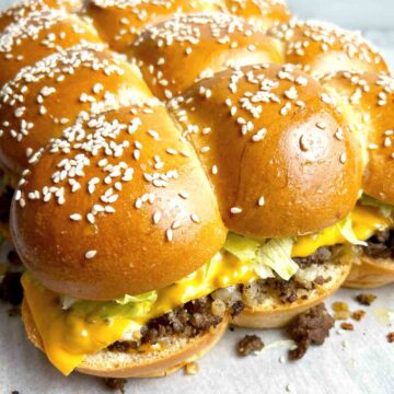 close up of Big Mac sliders.