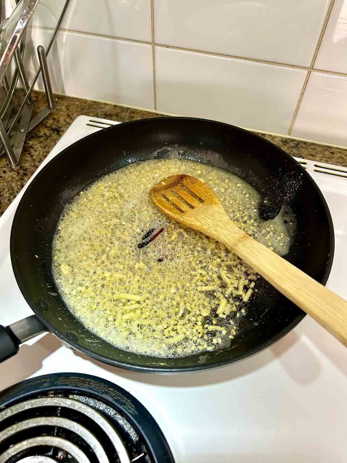 flour stirred into the butter.
