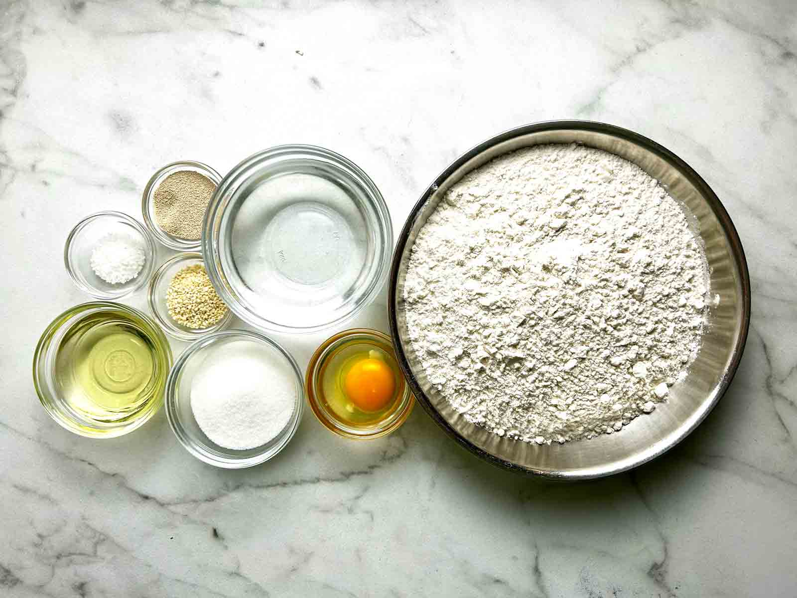 ingredients prepped in bowls.