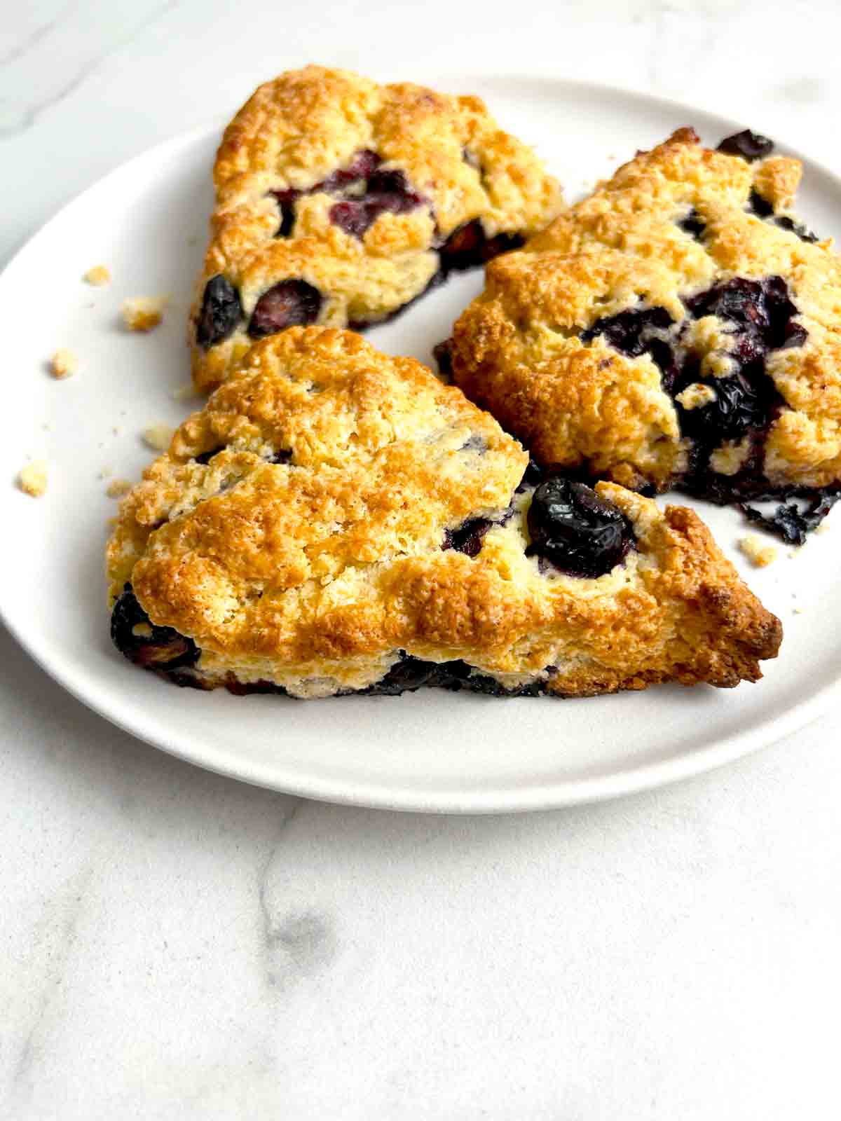 plate of blueberry scones.