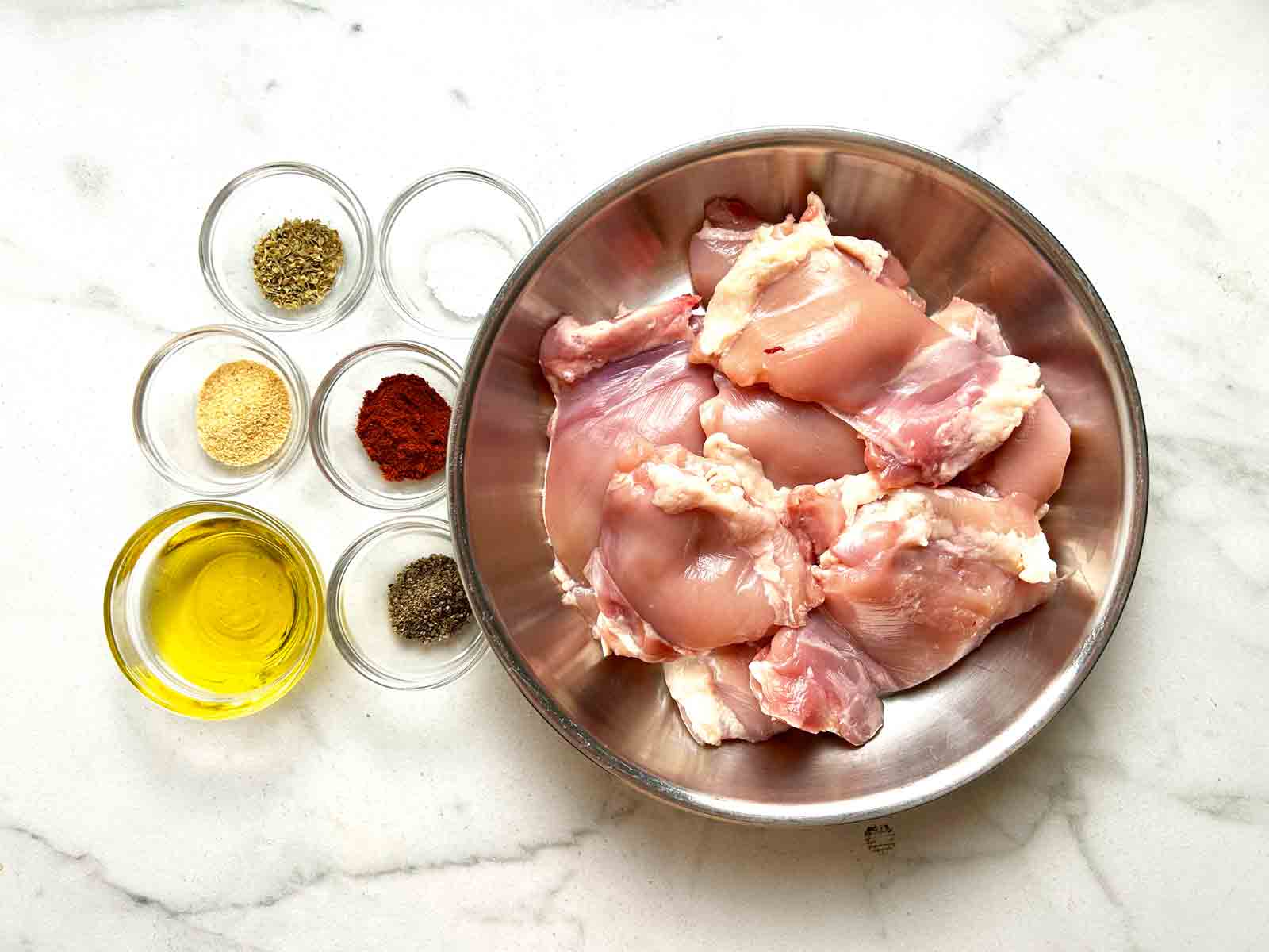 ingredients prepped in bowls.