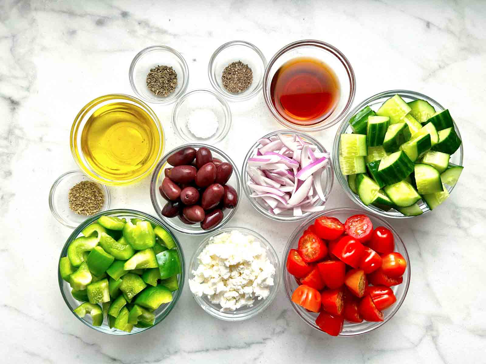 ingredients prepped in bowls.