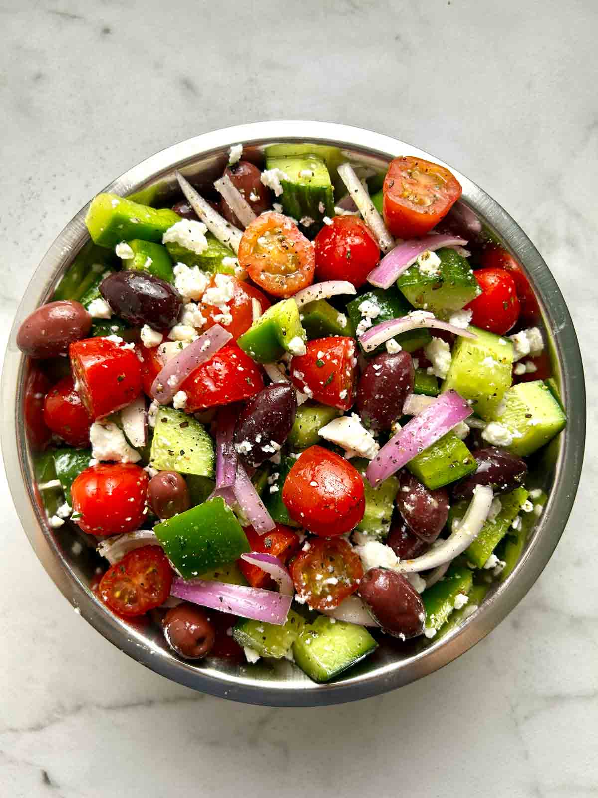 all ingredients tossed in bowl together.
