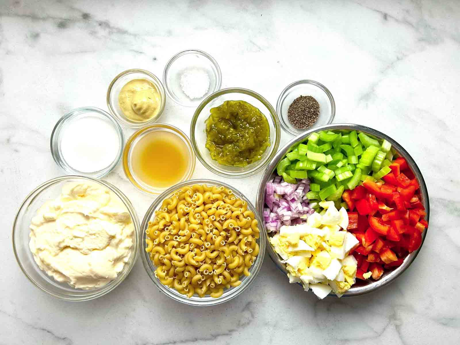 ingredients prepped in bowls.